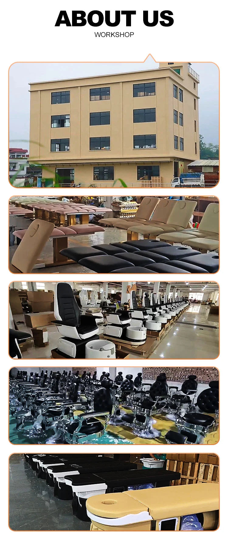 Beauty Salon 3 or 4 Motor Metal Base Beauty Bed with Manual and Remote Control