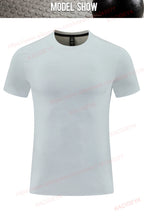 Gym Sport T Shirt Men Running Outdoor Workout Training Tees Round Neck Quick Dry Breathable Polyester Casual Short Sleeve