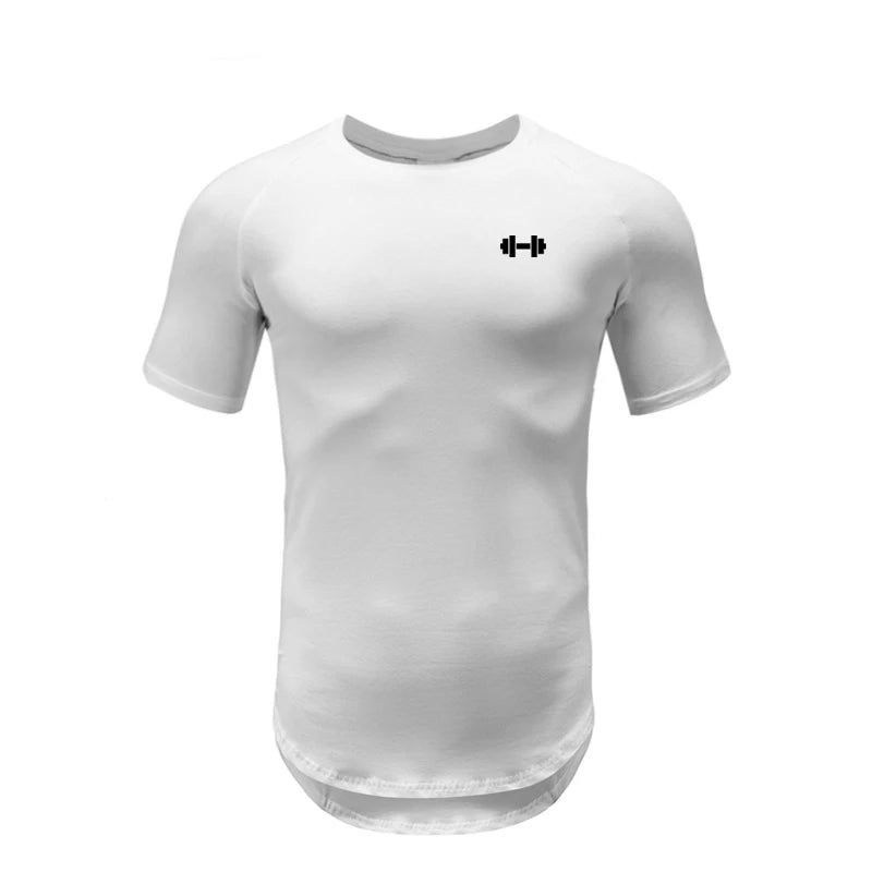 Gym Bodybuilding Workout Clothing Sportswear Mens Casual Short-sleeved Cotton Shirts Summer Fitness Breathable Slim Fit T-Shirts